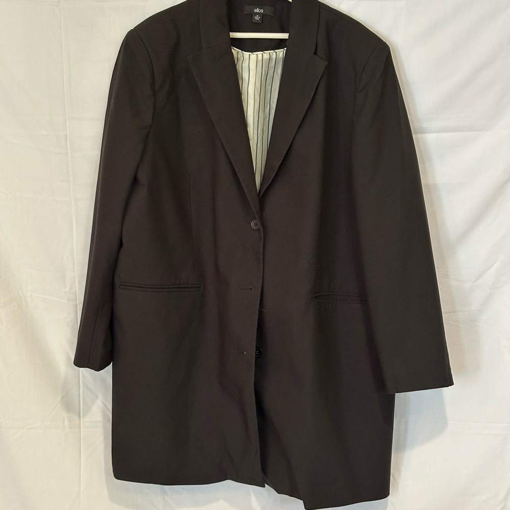 Ellos Black Blazer Classic Suit Jacket with 3 buttons Size 24